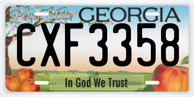 GA license plate CXF3358