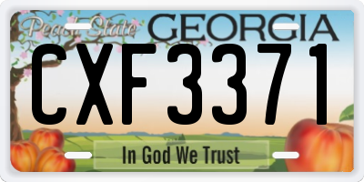 GA license plate CXF3371