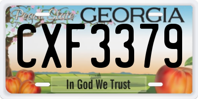 GA license plate CXF3379