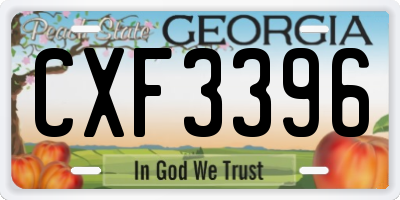 GA license plate CXF3396