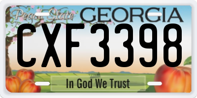 GA license plate CXF3398