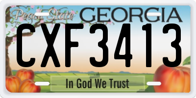 GA license plate CXF3413