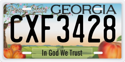 GA license plate CXF3428