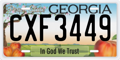 GA license plate CXF3449