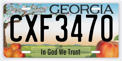 GA license plate CXF3470