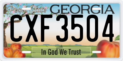 GA license plate CXF3504