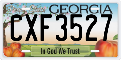 GA license plate CXF3527