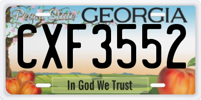 GA license plate CXF3552