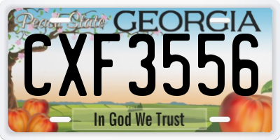 GA license plate CXF3556