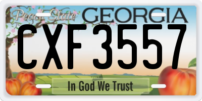 GA license plate CXF3557