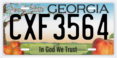 GA license plate CXF3564