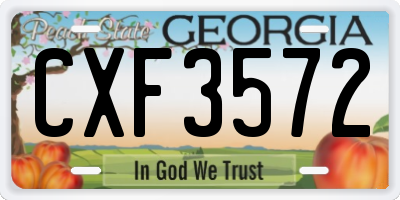 GA license plate CXF3572