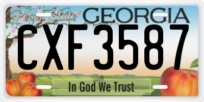 GA license plate CXF3587