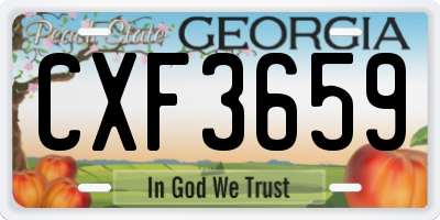GA license plate CXF3659