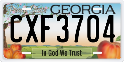 GA license plate CXF3704