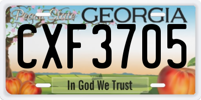 GA license plate CXF3705