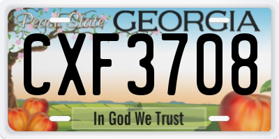 GA license plate CXF3708