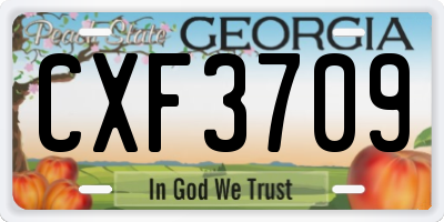 GA license plate CXF3709