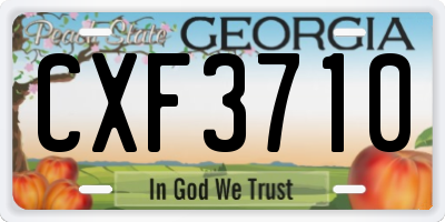 GA license plate CXF3710