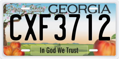 GA license plate CXF3712