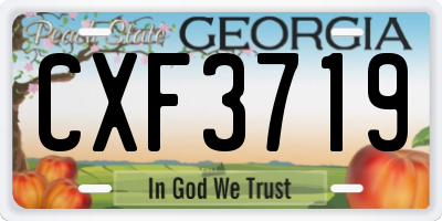 GA license plate CXF3719