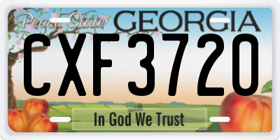 GA license plate CXF3720