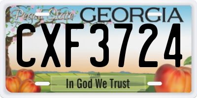 GA license plate CXF3724