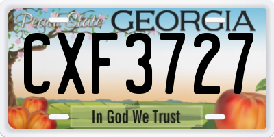 GA license plate CXF3727