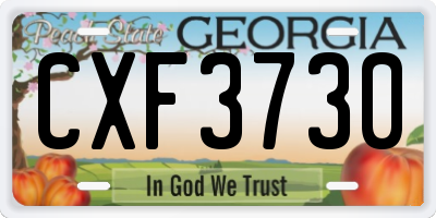 GA license plate CXF3730