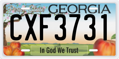 GA license plate CXF3731