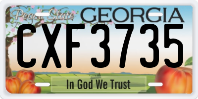 GA license plate CXF3735