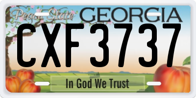 GA license plate CXF3737