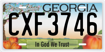 GA license plate CXF3746