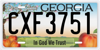 GA license plate CXF3751