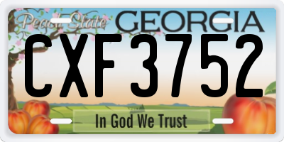 GA license plate CXF3752