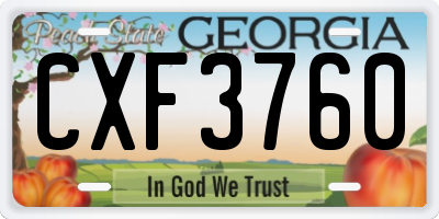 GA license plate CXF3760