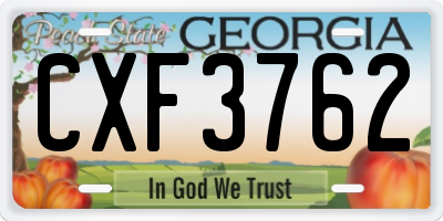 GA license plate CXF3762
