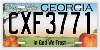 GA license plate CXF3771