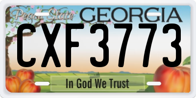 GA license plate CXF3773