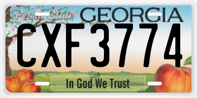 GA license plate CXF3774