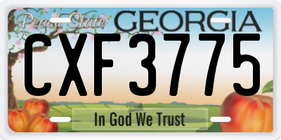 GA license plate CXF3775