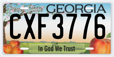 GA license plate CXF3776