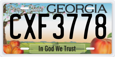 GA license plate CXF3778