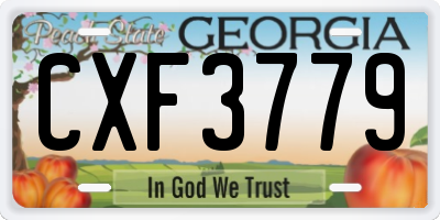 GA license plate CXF3779
