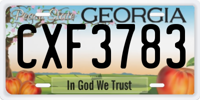 GA license plate CXF3783