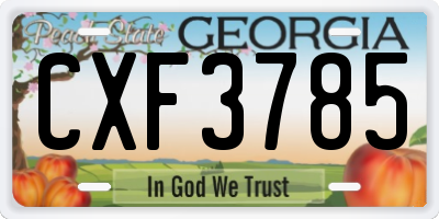 GA license plate CXF3785