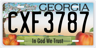 GA license plate CXF3787