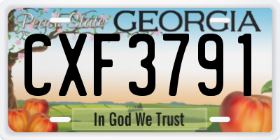 GA license plate CXF3791