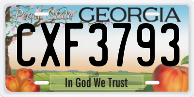 GA license plate CXF3793