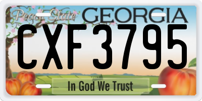 GA license plate CXF3795